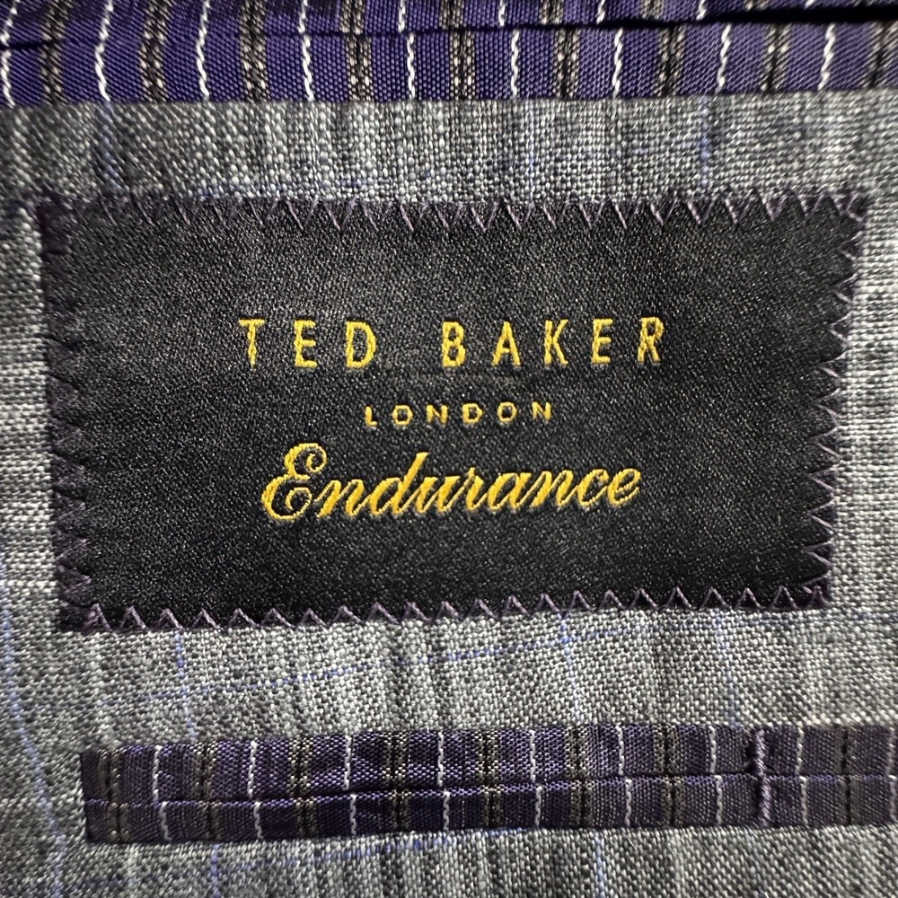 Ted Baker London‎ Endurance Linen Sport Coat Men's 44R Gray Plaid Jeff SPJ Lined - Picture 3 of 9